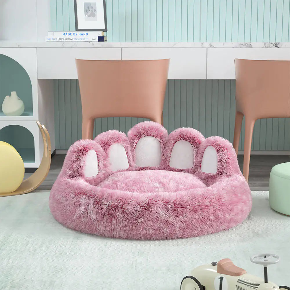 Extended Plush Lounge Bed for Cats