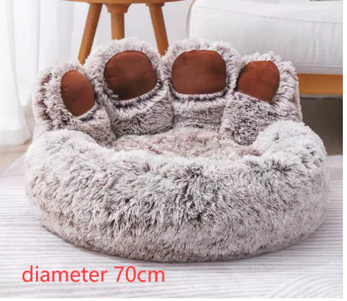 Extended Plush Lounge Bed for Cats