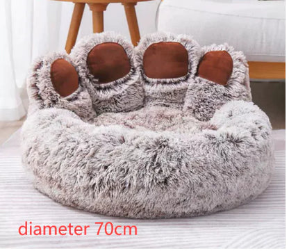 Extended Plush Lounge Bed for Cats