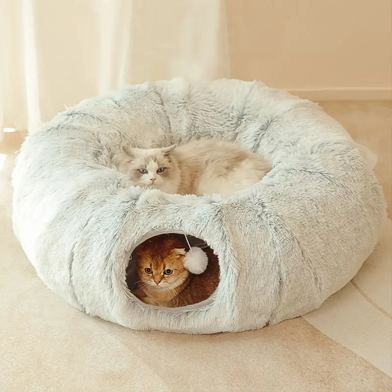 2-in-1 Cozy Tunnel Bed for Calm Play & Rest