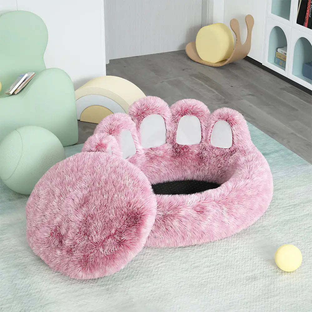 Extended Plush Lounge Bed for Cats