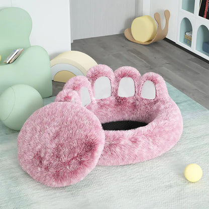 Extended Plush Lounge Bed for Cats