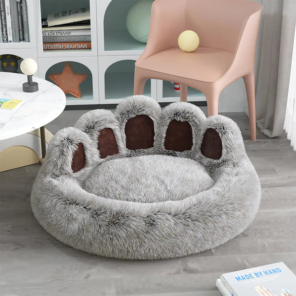 Extended Plush Lounge Bed for Cats