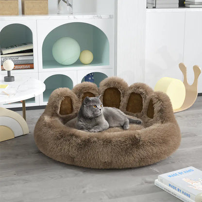 Extended Plush Lounge Bed for Cats