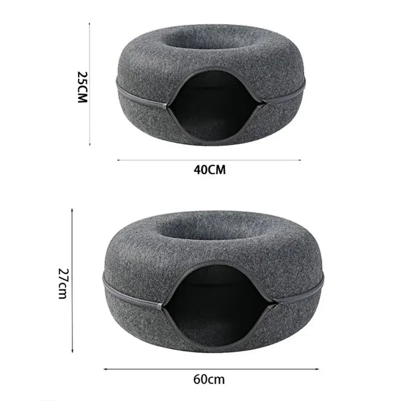 Calming Plush Donut Bed for Deeper Cat Sleep